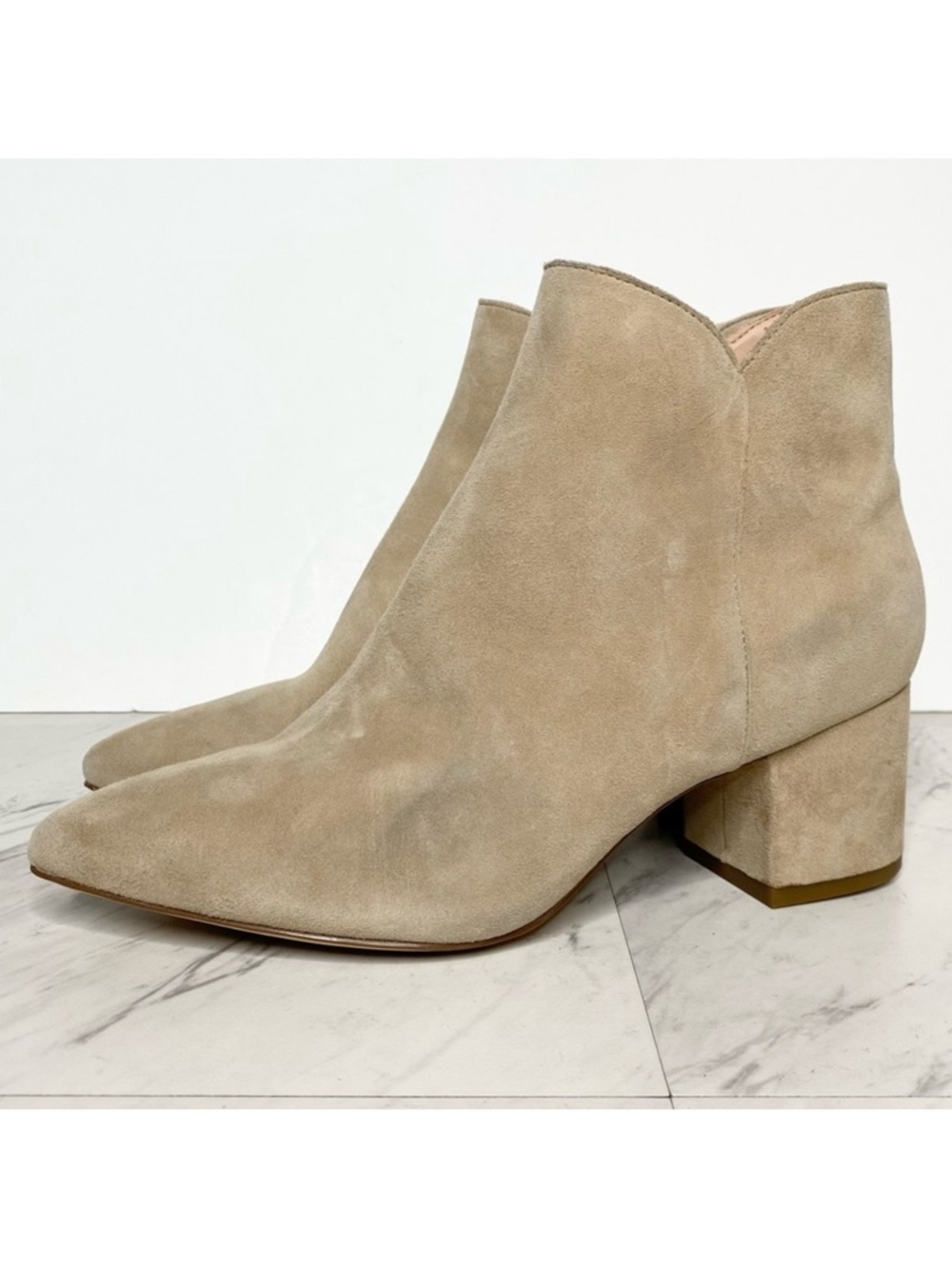 Cole Haan Elyse Tan Suede Pointy Toe Bootie 7 1/2 B